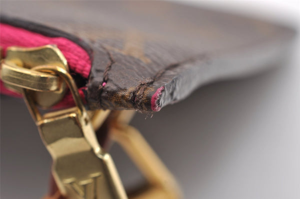 Authentic Louis Vuitton Monogram Neverfull MM Pouch Purse Clutch Bag Pink 1058I