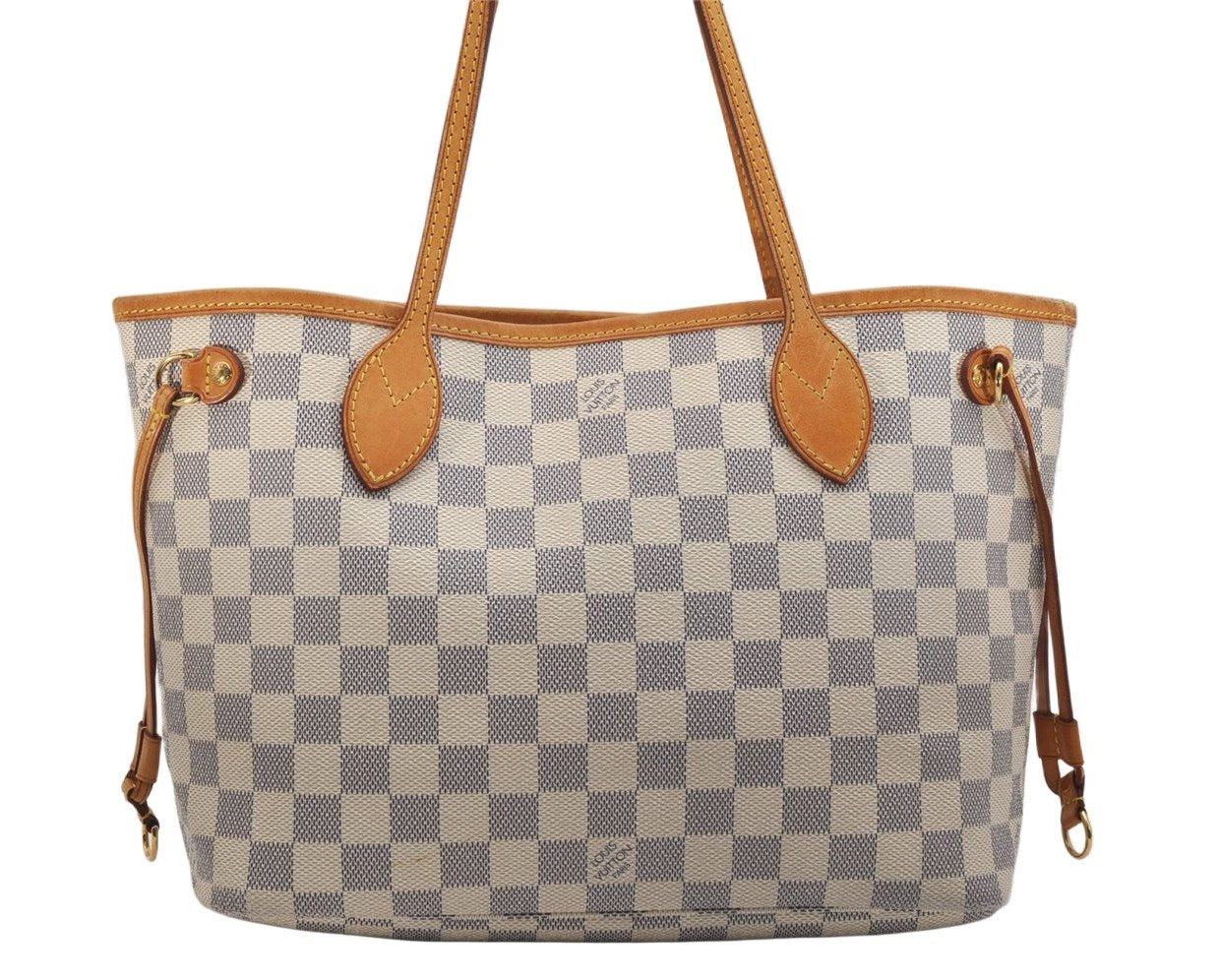 Authentic Louis Vuitton Damier Azur Neverfull PM Tote Bag N51110 LV 1114K
