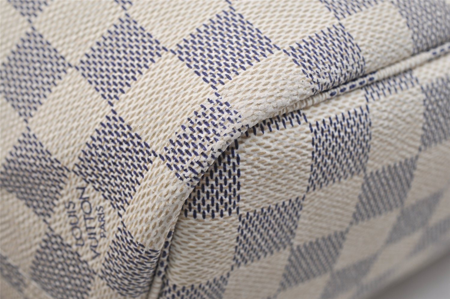 Authentic Louis Vuitton Damier Azur Neverfull PM Tote Bag N51110 LV 1114K
