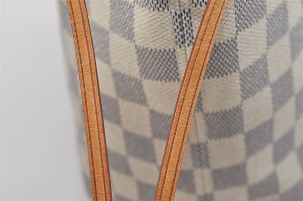 Authentic Louis Vuitton Damier Azur Neverfull PM Tote Bag N51110 LV 1114K