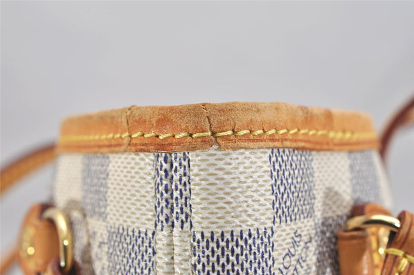 Authentic Louis Vuitton Damier Azur Neverfull PM Tote Bag N51110 LV 1114K