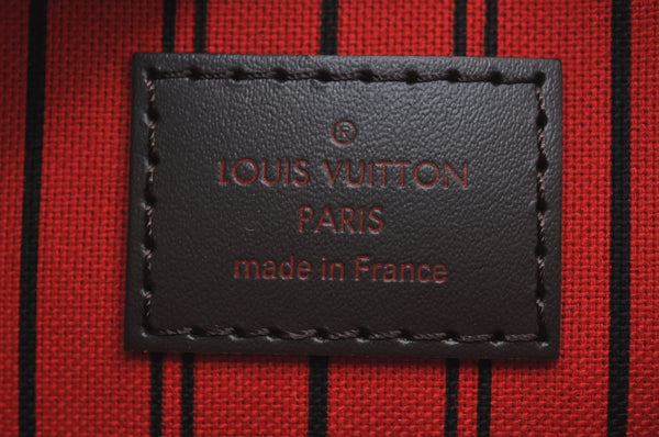 Authentic Louis Vuitton Damier Neverfull Pouch Purse Clutch Bag LV 1598I