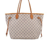Authentic Louis Vuitton Damier Azur Neverfull MM Tote Bag N51107 LV 2073J