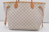 Authentic Louis Vuitton Damier Azur Neverfull MM Tote Bag N51107 LV 2073J