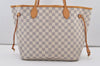 Authentic Louis Vuitton Damier Azur Neverfull MM Tote Bag N51107 LV 2073J