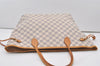 Authentic Louis Vuitton Damier Azur Neverfull MM Tote Bag N51107 LV 2073J