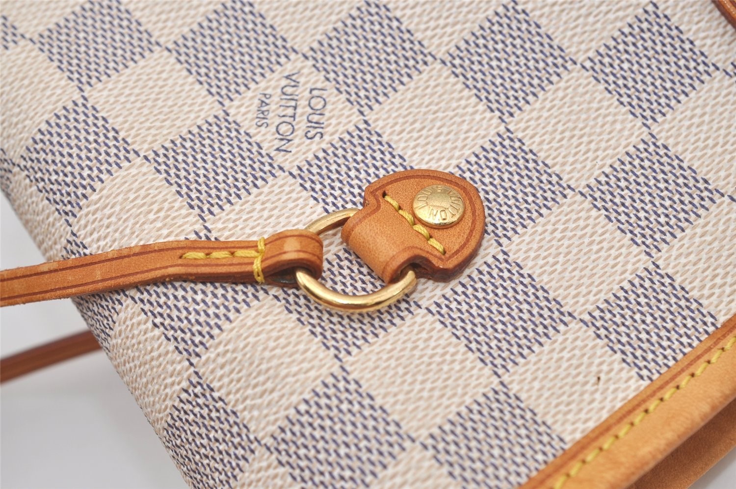 Authentic Louis Vuitton Damier Azur Neverfull MM Tote Bag N51107 LV 2073J