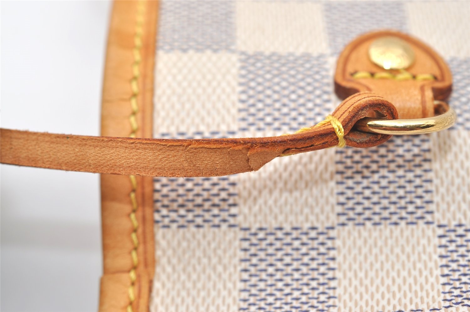 Authentic Louis Vuitton Damier Azur Neverfull MM Tote Bag N51107 LV 2073J