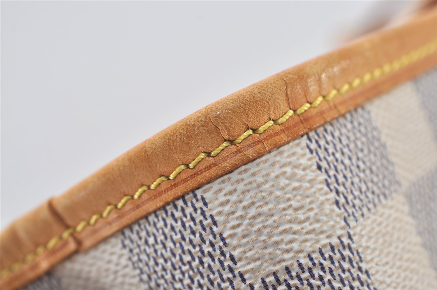 Authentic Louis Vuitton Damier Azur Neverfull MM Tote Bag N51107 LV 2073J