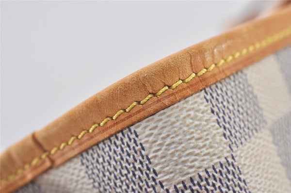 Authentic Louis Vuitton Damier Azur Neverfull MM Tote Bag N51107 LV 2073J