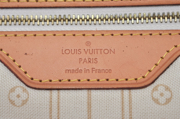 Authentic Louis Vuitton Damier Azur Neverfull MM Tote Bag N51107 LV 2073J