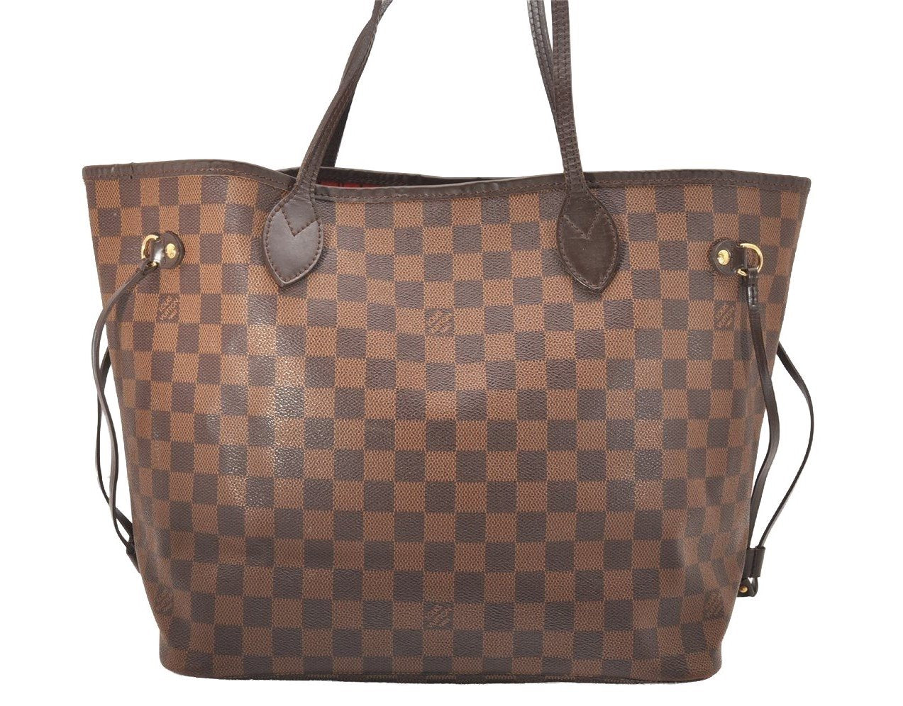Authentic Louis Vuitton Damier Neverfull MM Shoulder Tote Bag N51105 LV 2092J