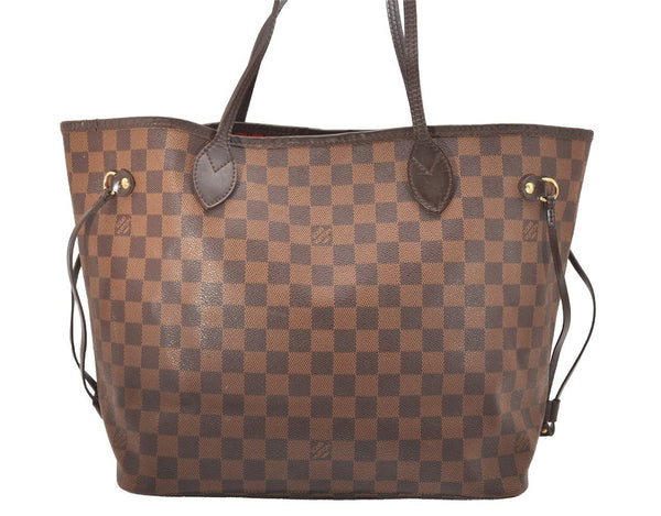 Authentic Louis Vuitton Damier Neverfull MM Shoulder Tote Bag N51105 LV 2092J