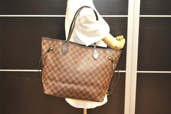Authentic Louis Vuitton Damier Neverfull MM Shoulder Tote Bag N51105 LV 2092J