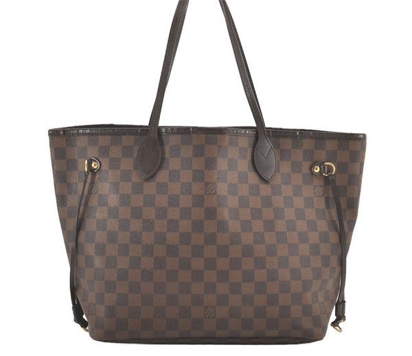 Authentic Louis Vuitton Damier Neverfull MM Shoulder Tote Bag N51105 LV 2116J