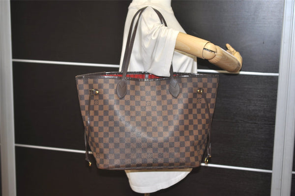 Authentic Louis Vuitton Damier Neverfull MM Shoulder Tote Bag N51105 LV 2116J