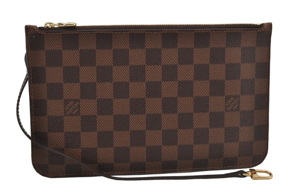 Authentic Louis Vuitton Damier Neverfull Pouch Purse Clutch Bag LV 2245J