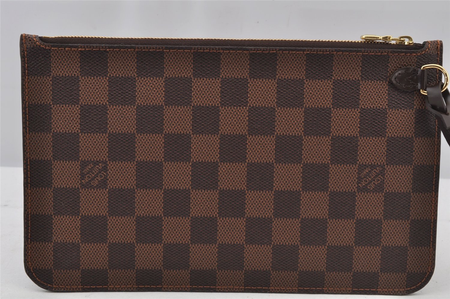 Authentic Louis Vuitton Damier Neverfull Pouch Purse Clutch Bag LV 2245J