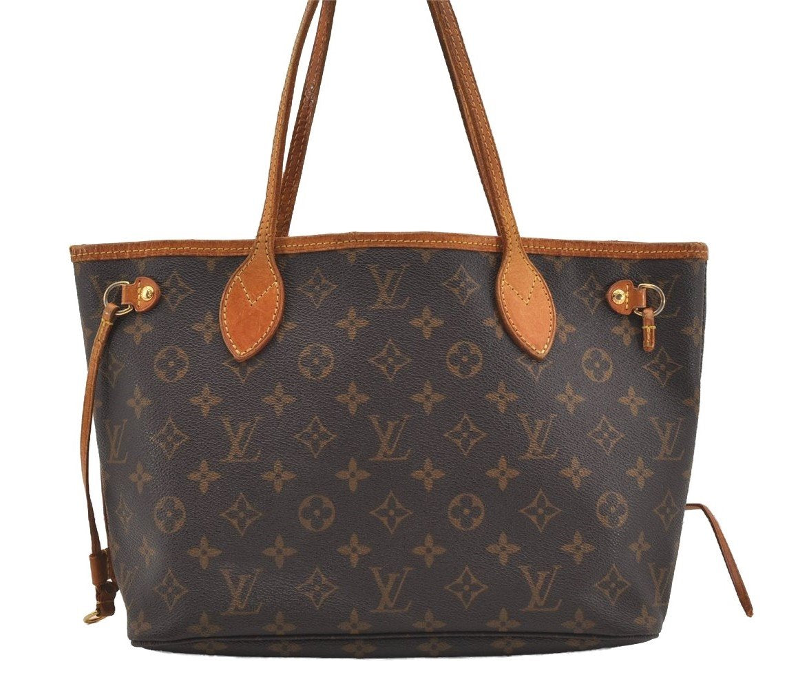 Authentic Louis Vuitton Monogram Neverfull PM Shoulder Tote Bag M40155 LV 2641J