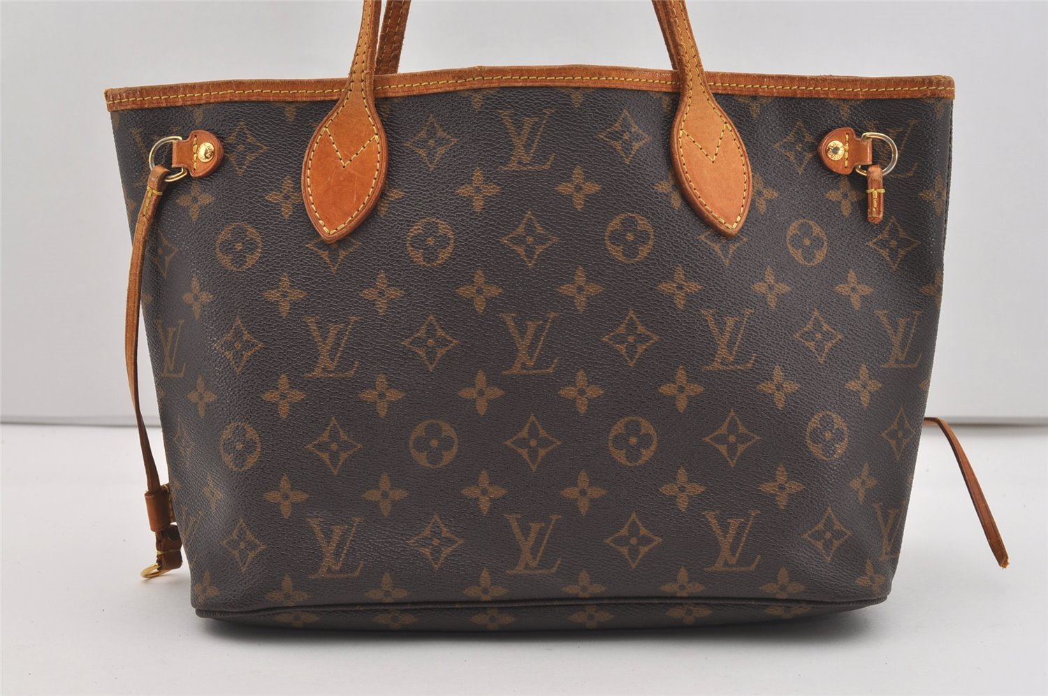 Authentic Louis Vuitton Monogram Neverfull PM Shoulder Tote Bag M40155 LV 2641J