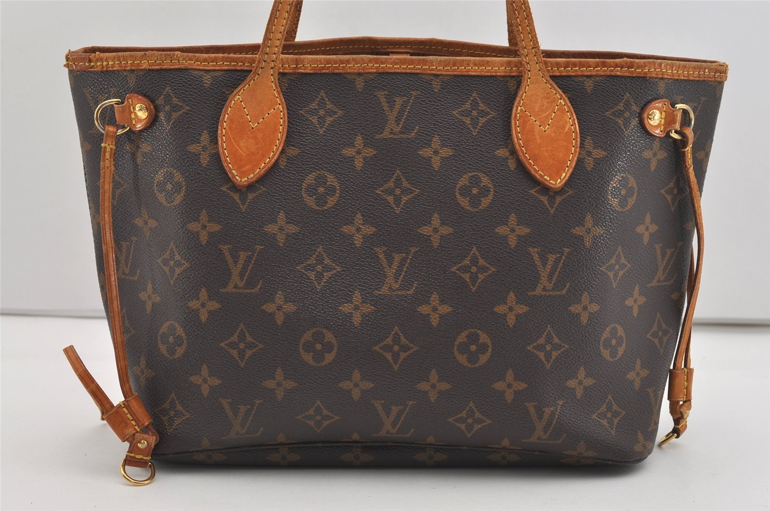 Authentic Louis Vuitton Monogram Neverfull PM Shoulder Tote Bag M40155 LV 2641J