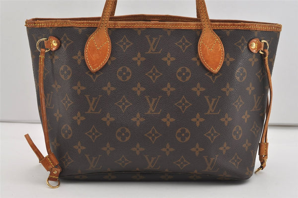 Authentic Louis Vuitton Monogram Neverfull PM Shoulder Tote Bag M40155 LV 2641J