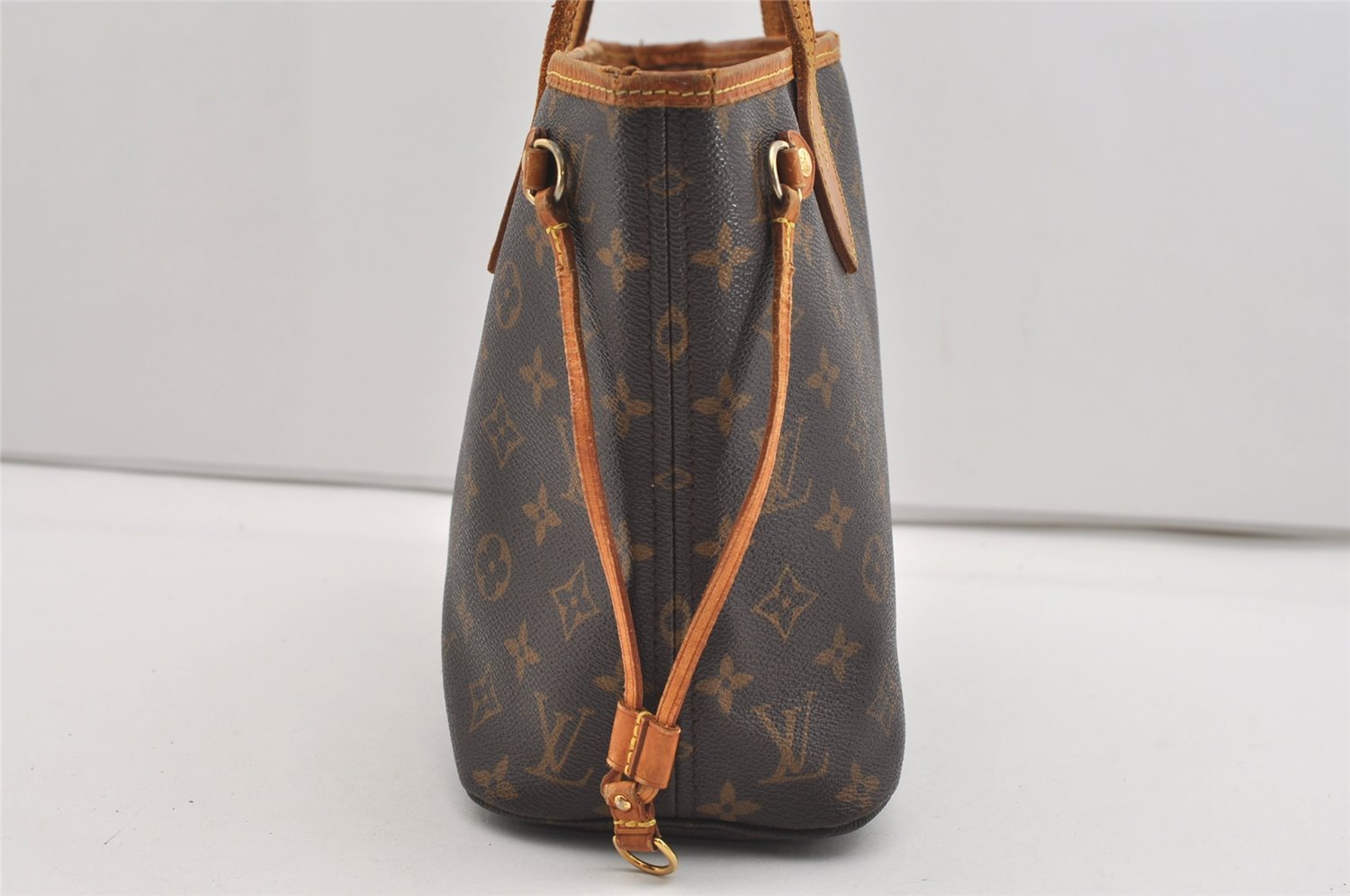 Authentic Louis Vuitton Monogram Neverfull PM Shoulder Tote Bag M40155 LV 2641J