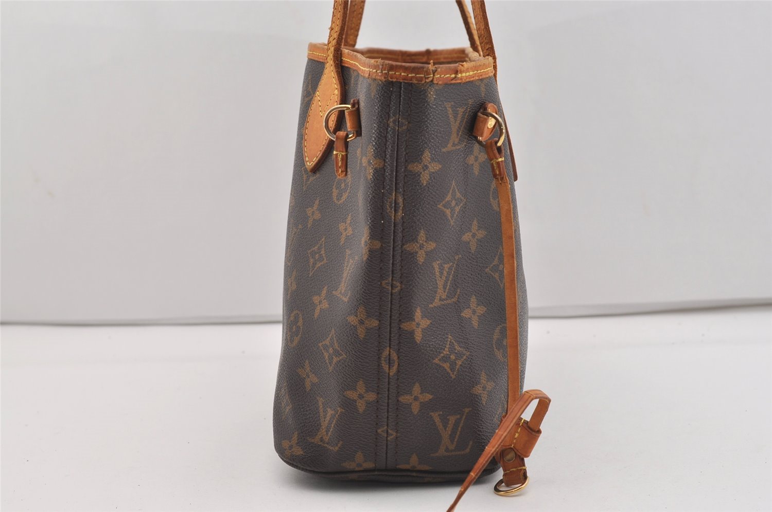 Authentic Louis Vuitton Monogram Neverfull PM Shoulder Tote Bag M40155 LV 2641J