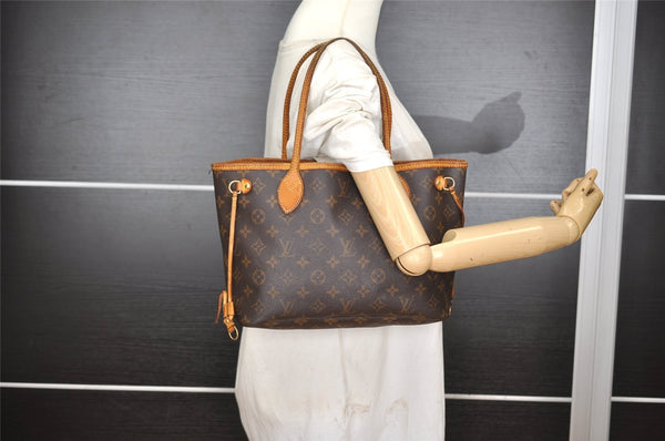 Authentic Louis Vuitton Monogram Neverfull PM Shoulder Tote Bag M40155 LV 2658I