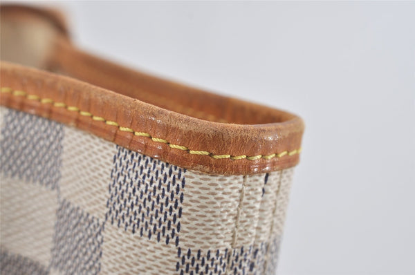 Authentic Louis Vuitton Damier Azur Neverfull MM Tote Bag N51107 LV 2665I