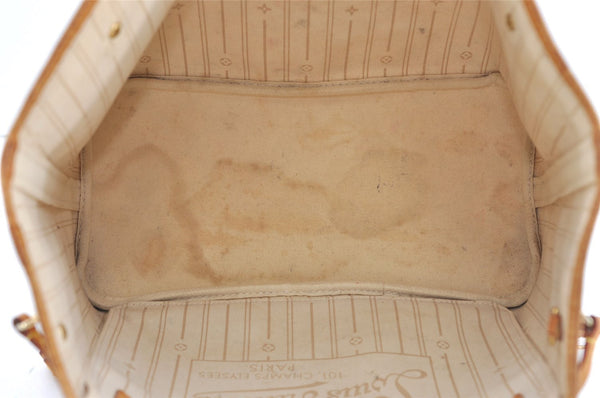 Authentic Louis Vuitton Damier Azur Neverfull MM Tote Bag N51107 LV 2665I