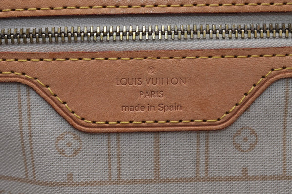 Authentic Louis Vuitton Damier Azur Neverfull MM Tote Bag N51107 LV 2682I