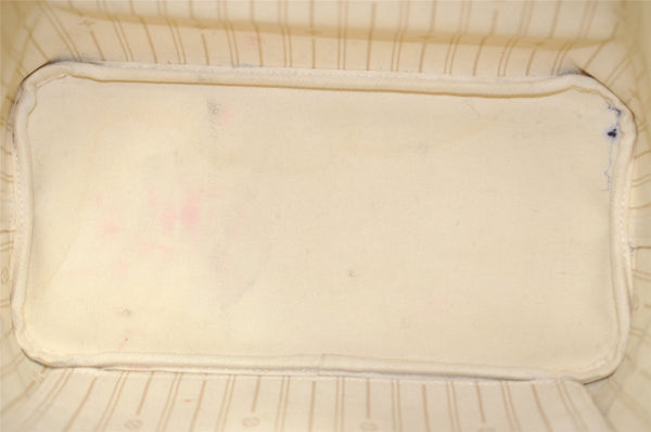 Authentic Louis Vuitton Damier Azur Neverfull MM Tote Bag N51107 LV 2682I