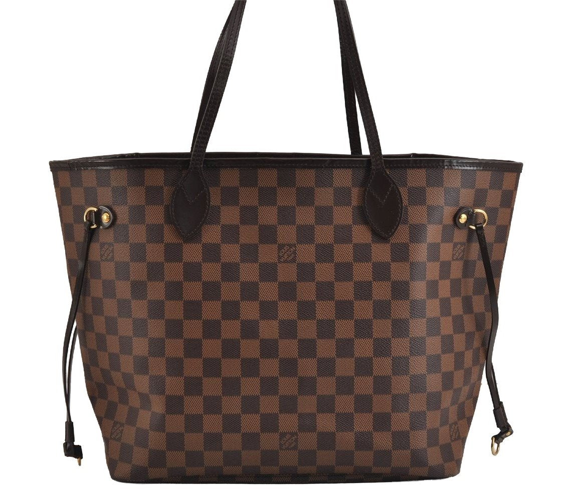 Authentic Louis Vuitton Damier Neverfull MM Shoulder Tote Bag N51105 LV 2875J