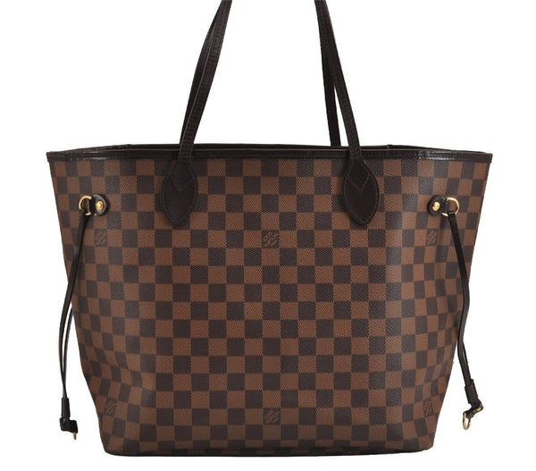 Authentic Louis Vuitton Damier Neverfull MM Shoulder Tote Bag N51105 LV 2875J