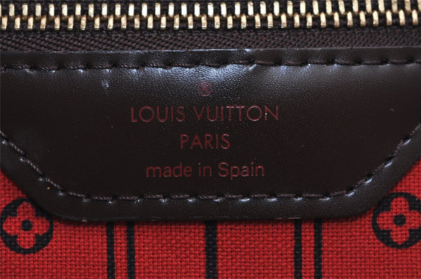 Authentic Louis Vuitton Damier Neverfull MM Shoulder Tote Bag N51105 LV 2875J