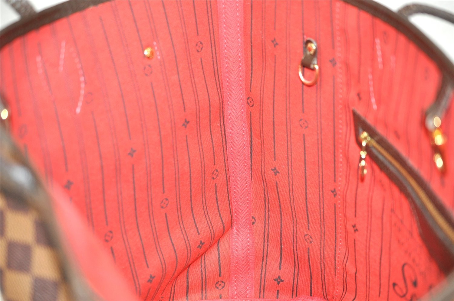 Authentic Louis Vuitton Damier Neverfull MM Shoulder Tote Bag N51105 LV 2875J