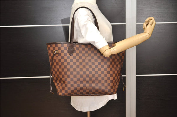 Authentic Louis Vuitton Damier Neverfull MM Shoulder Tote Bag N51105 LV 2875J