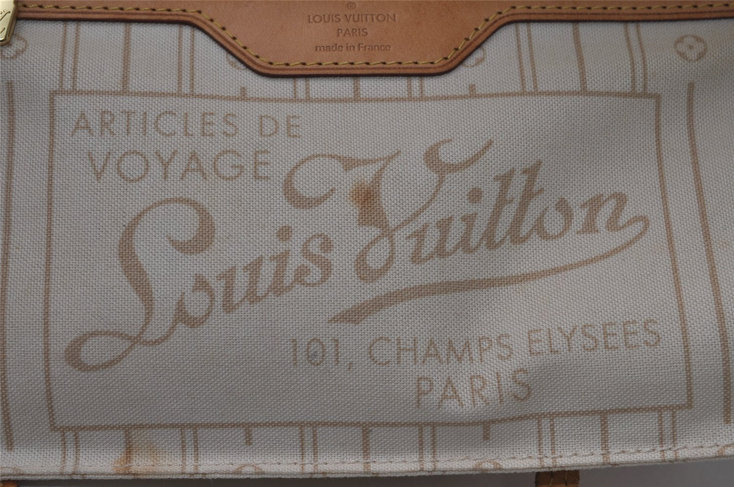 Authentic Louis Vuitton Damier Azur Neverfull PM Tote Bag N51110 LV 3328I