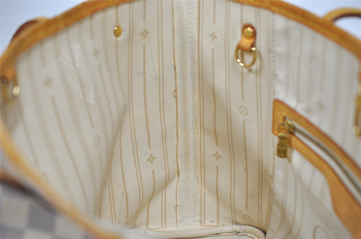 Authentic Louis Vuitton Damier Azur Neverfull PM Tote Bag N51110 LV 3328I