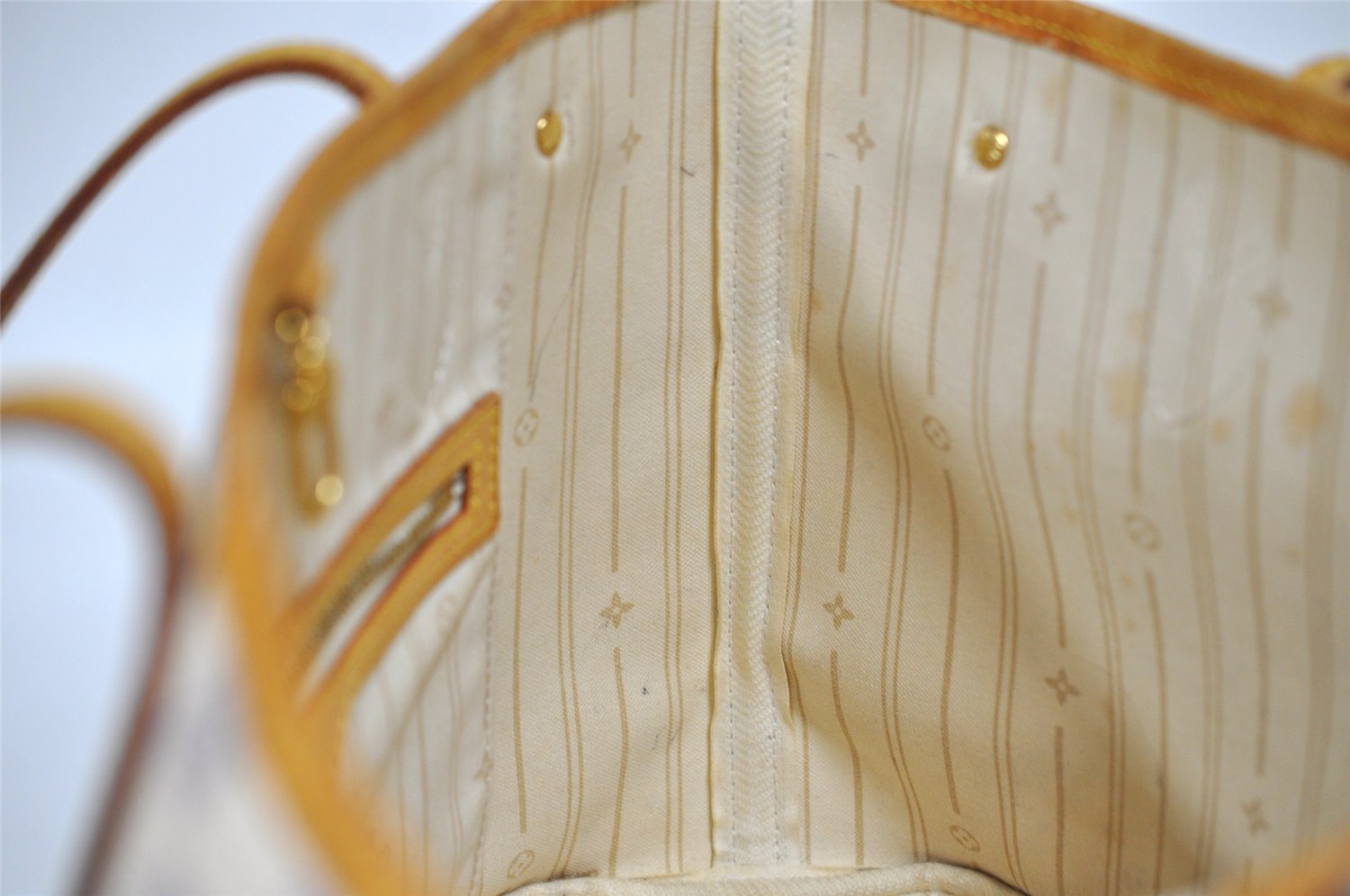 Authentic Louis Vuitton Damier Azur Neverfull PM Tote Bag N51110 LV 3328I