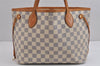 Authentic Louis Vuitton Damier Azur Neverfull PM Tote Bag N51110 LV 3718J