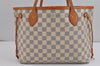 Authentic Louis Vuitton Damier Azur Neverfull PM Tote Bag N51110 LV 3718J
