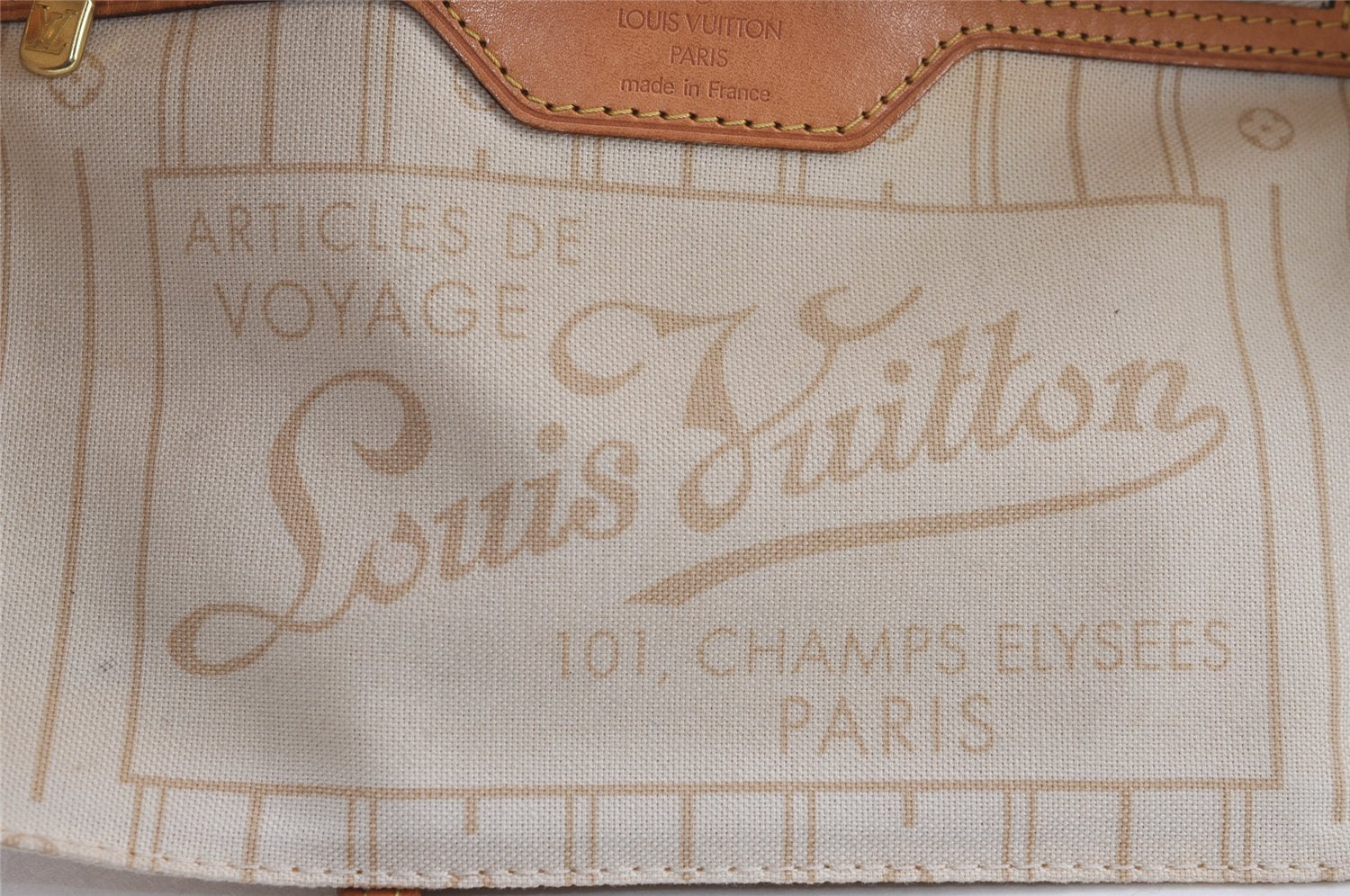 Authentic Louis Vuitton Damier Azur Neverfull PM Tote Bag N51110 LV 3718J