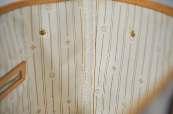 Authentic Louis Vuitton Damier Azur Neverfull MM Tote Bag N51107 LV 3954I