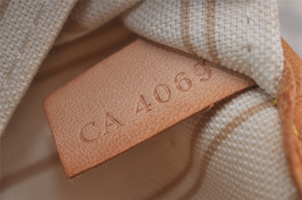 Authentic Louis Vuitton Damier Azur Neverfull MM Tote Bag N51107 LV 3954I