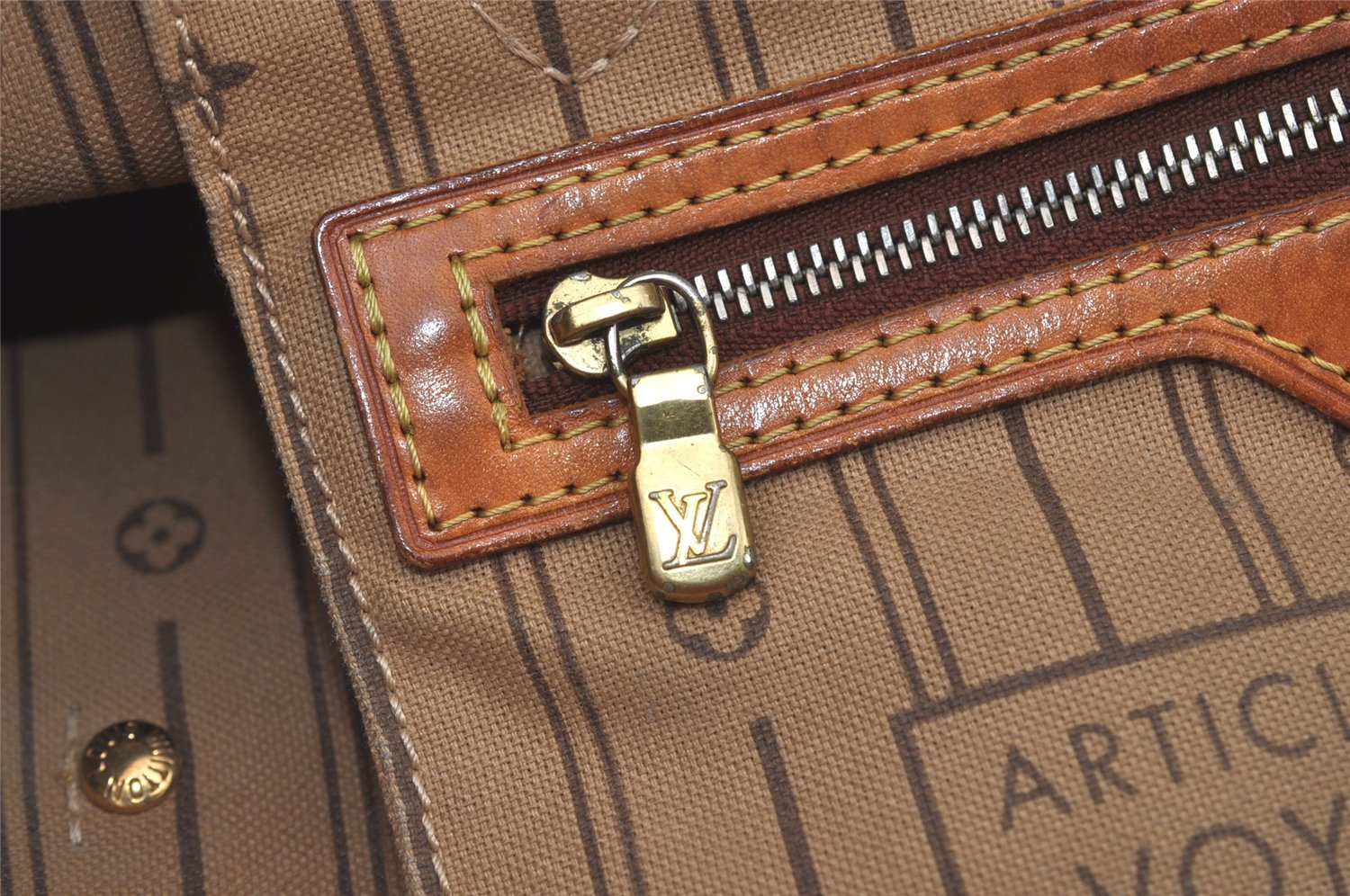 Authentic Louis Vuitton Monogram Neverfull PM Shoulder Tote Bag M40155 LV 4510I