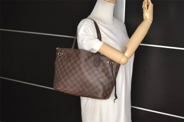 Authentic Louis Vuitton Damier Neverfull PM Shoulder Tote Bag N51109 LV 5008J