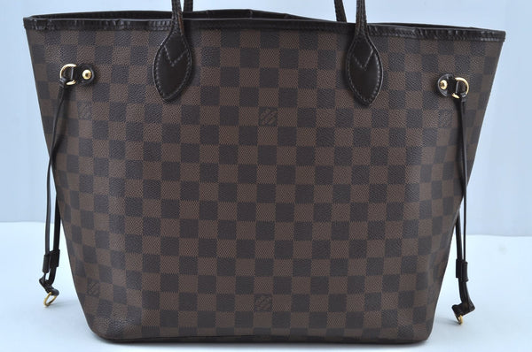 Authentic Louis Vuitton Damier Neverfull MM Shoulder Tote Bag N51105 LV 5168G