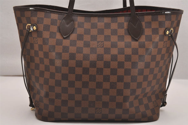 Authentic Louis Vuitton Damier Neverfull MM Shoulder Tote Bag N51105 LV 5180J